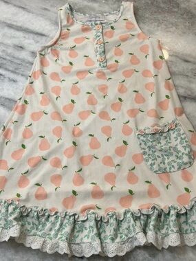 Sweethoney girls size 10 peach Print Sleeveless Girls Pajama Dress